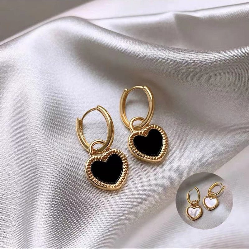 Boucles d'Oreilles Pendentif Coeur Double Face - Vahlery