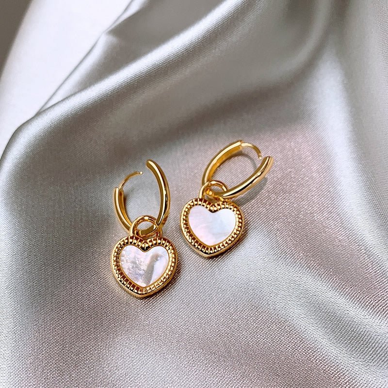 Boucles d'Oreilles Pendentif Coeur Double Face - Vahlery